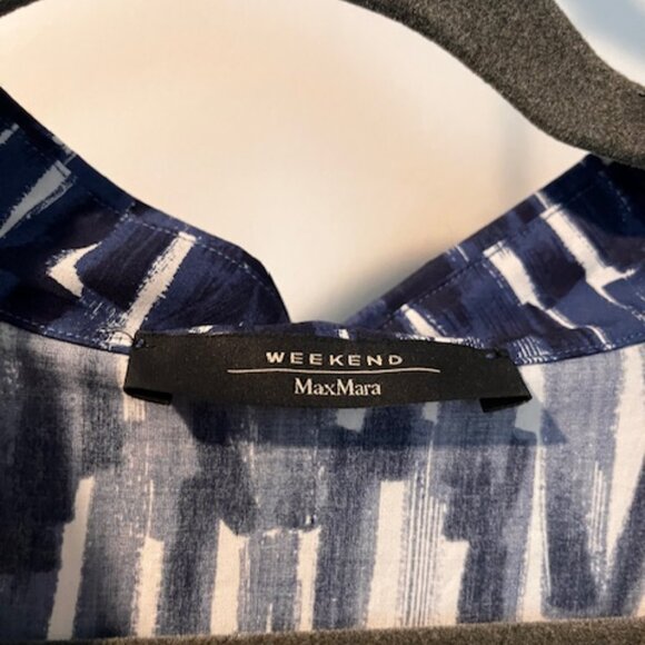 Weekend Max Mara Patata Blue Brush Strokes Shirt Dress - Picture 5 of 5